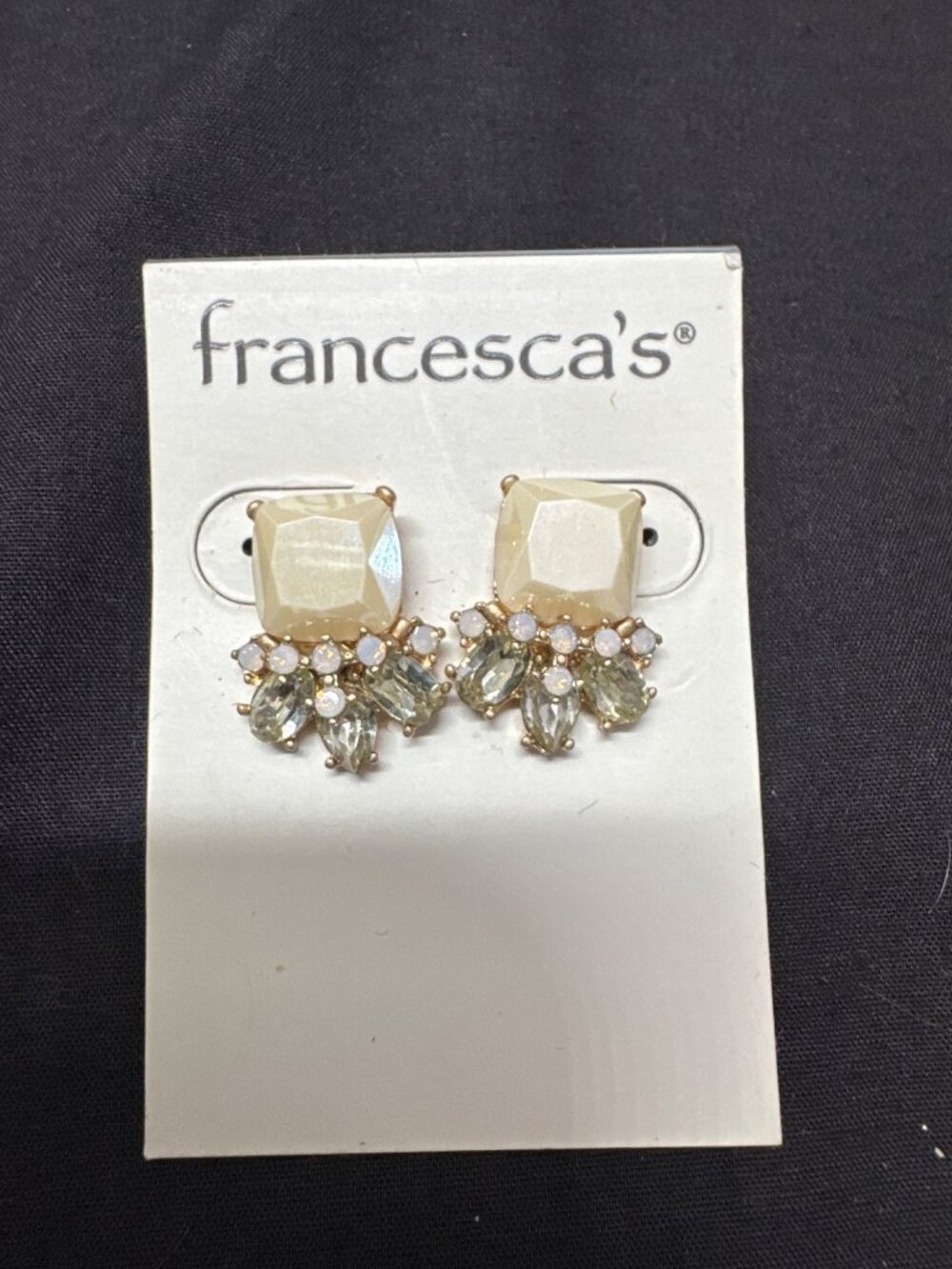 Francescas Ivory Gemstone Cluster Stud Earrings